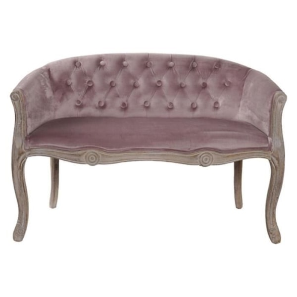 Traditionell soffa i polyester och trä - Vit - 107 x 61 x 71 cm