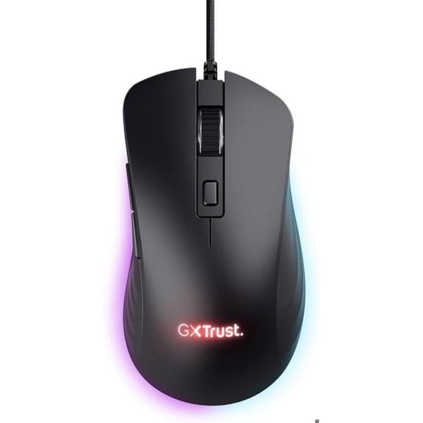 Trust Gaming GXT 924 Ybar+ Gamer, 25600 PPP, 60% Genanvendte Materialer, 25K Optisk Sensor, RGB, 6 Programmerbare Knapper, USB Kablet - Sort