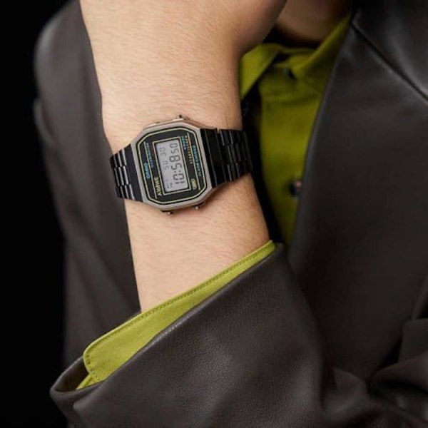 CASIO-kello A168WEHB-1AEF - Urheilullinen ja tyylikäs - Kalenteri, Kronografi, Hälytys ja Valaistus
