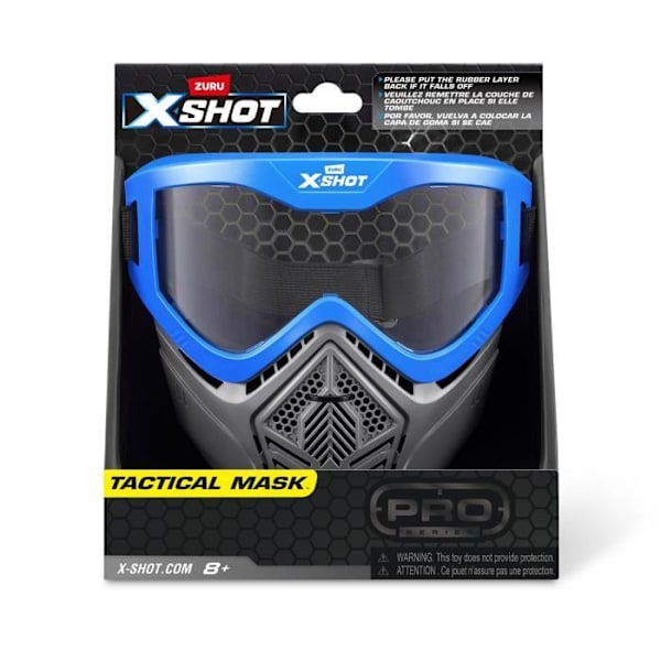 Tilbehør - ZURU - X-SHOT Excel Blå Maske - Justerbar Maske - Stilet Design - Indbygget Ventilation Flerfärgad