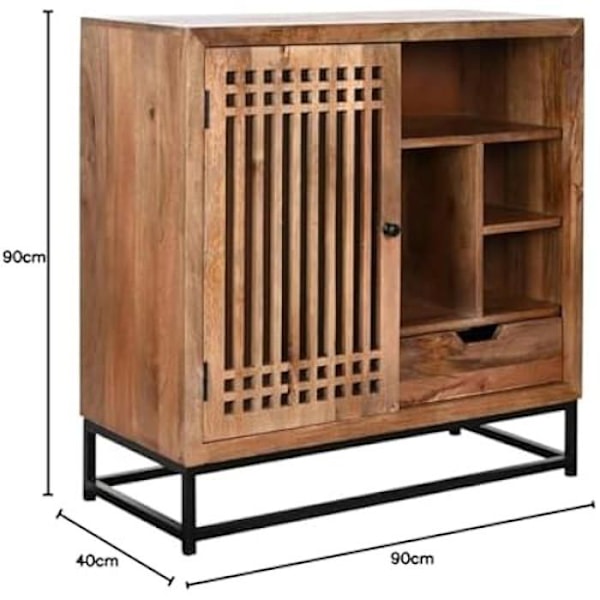Sideboard - DKD HEMINREDNING - Standard - Glas - Mangoträ - Flerfärgad Flerfärgad