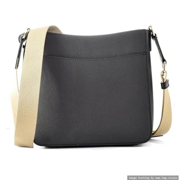 Axelväska - Michael Kors - Jet Set Black Messenger - Saffiano-läder - Justerbar axelrem - Zipperficka Svart, marin