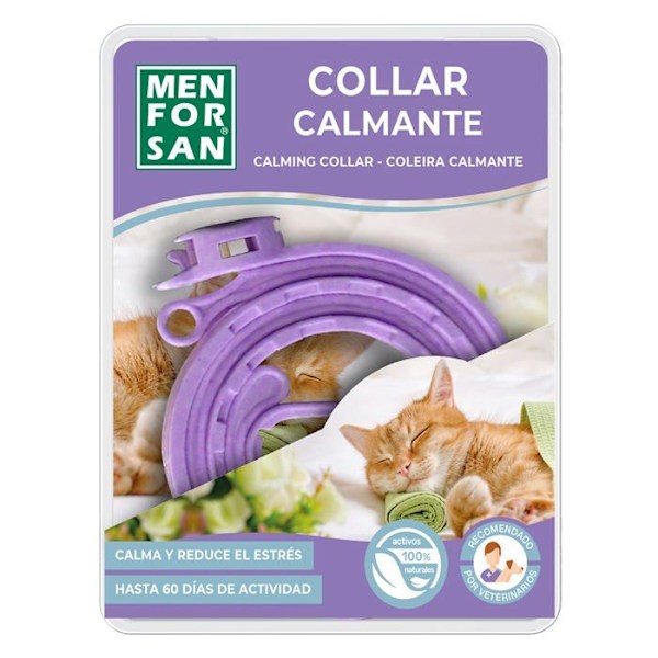 Menforsan - 54118MFG030630 - Beroligende Halsbånd til Kat, Reducerer Stress, Længde 33cm, Selvjusterbart Lilla