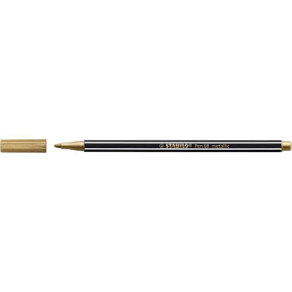 Påse x 8 STABILO Pen 68 metallmarkörer - 1 silver + 1 guld + 1 koppar + 1 metallisk blå + 1 metallic grön + 1 lila Flerfärgad