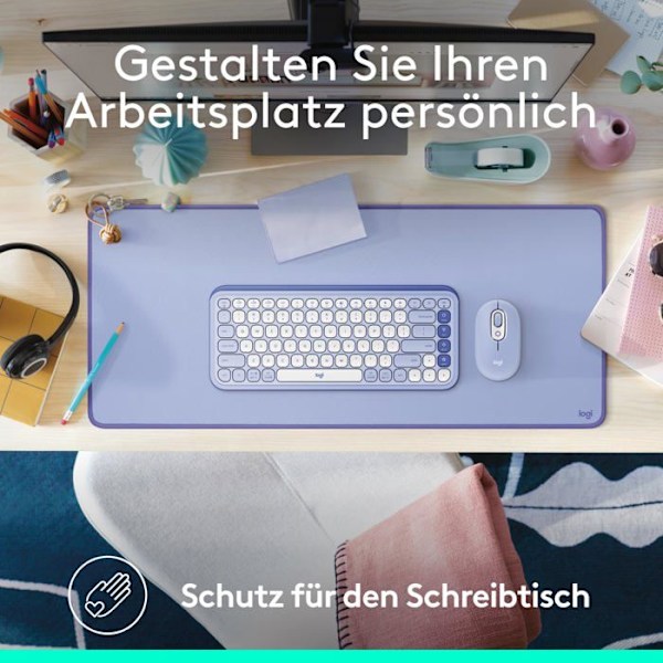 Musemåtte - Logitech - Desk Mat Studio Series - Lilla - Elegant - Funktionel