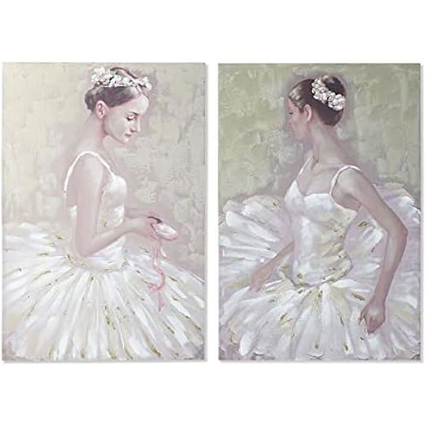Bord - DKD HEMINNREDNING - Standard - Vit och Beige - Canvas och MDF - 80x120 cm Vit