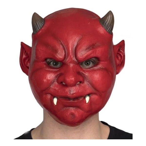 Red Demon Mask with Canines - Disfrazzes - Halloween - Mixed - Sisäkäyttöön Flerfärgad