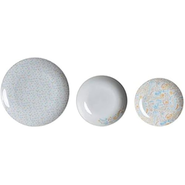 Servis set - DKD Heminredning - Standard - Färger Blå, Rosa, Vit - Porslin - 27x27x3 cm Blå, Rosa Och Vit