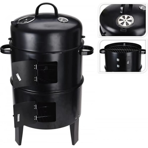 Wadiga Barbecue Barrel Smoker. Sort