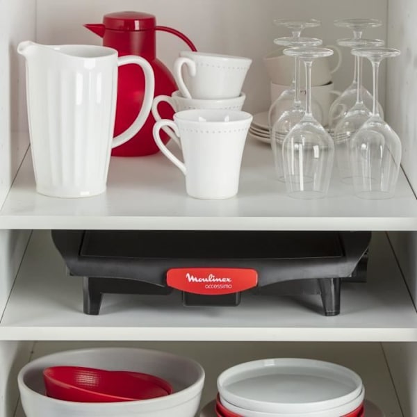 MOULINEX Sähkösavustin sisätiloihin, Plancha 1800 W, Non-stick-pinnoite, Säädettävä termostaatti, Kompakti, Accessimo CB560811