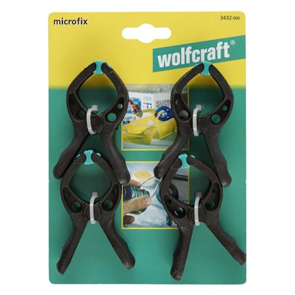 WOLFCRAFT 4 Micro-fix fjederklemmer