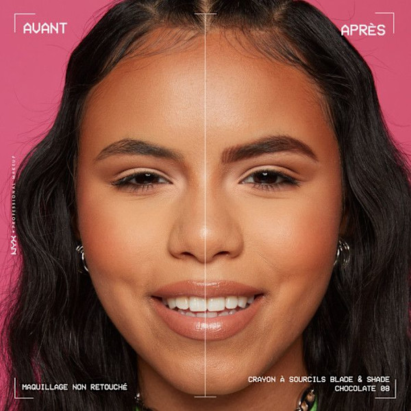 Kulmakynä - NYX Professional Makeup - Blade & Shade - Kaksipäinen - Kesto 16h - Suklaa Choklad