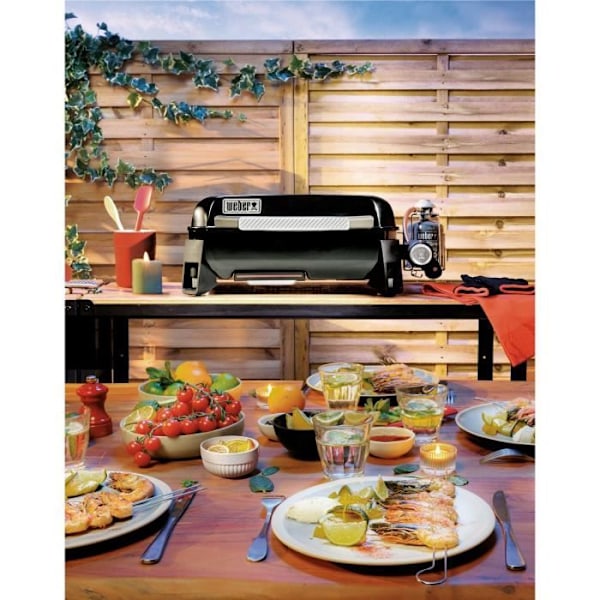 Gas plancha - WEBER - 43 cm - Sort Svart