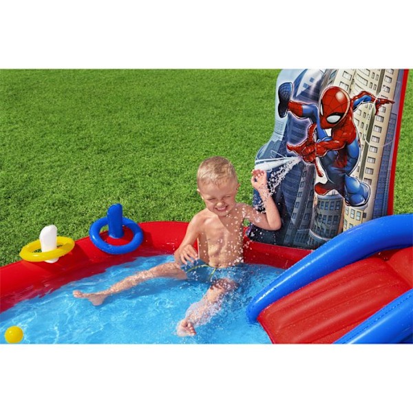 Bestway børnepool Spiderman legepark 211 x 206 x 127 cm Blå
