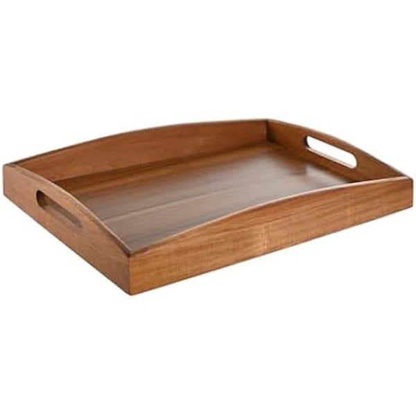 Bricka - HOME ESPRIT - Acacia - Flerfärgad - 39,5 x 25,5 x 5,5 cm - Rektangulär Flerfärgad