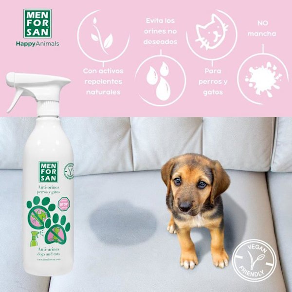 Menforsan Anti-Piss Hunde og Katte 750ml, Uddannelsesprodukt, Forhindrer Uønsket Urin, Ikke-Toksisk, Lader ikke Pletter.