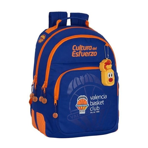 Safta Santoro Valencia Basket skolerygsæk - 320 x 150 x 420 mm - Blå - orange - 120x50x230 mm - dobbelt hjørne rygsæk