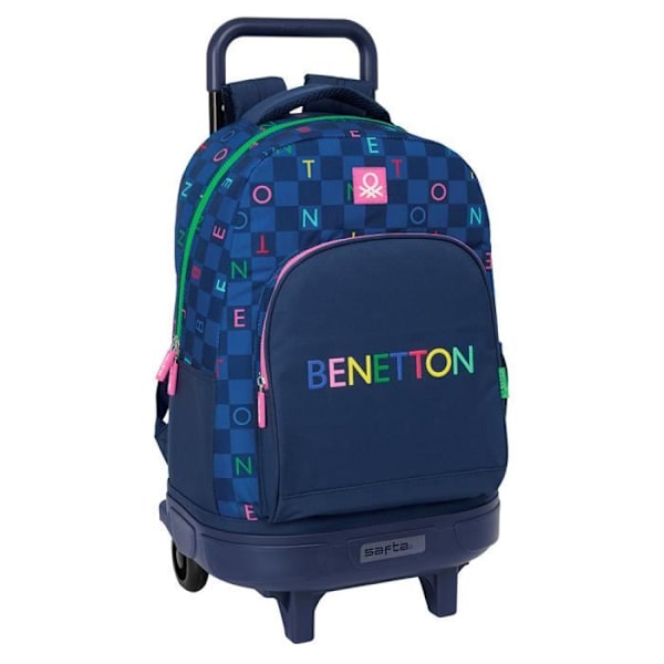 Rullande ryggsäck - Benetton - Damero - 45 CM - 1 fack - Blandat - Grundskola