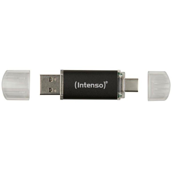 USB-nyckel - INTENSO - Twist Line - 64 GB - USB-A, USB-C™ - USB 3.1 Gen 1 - Grå