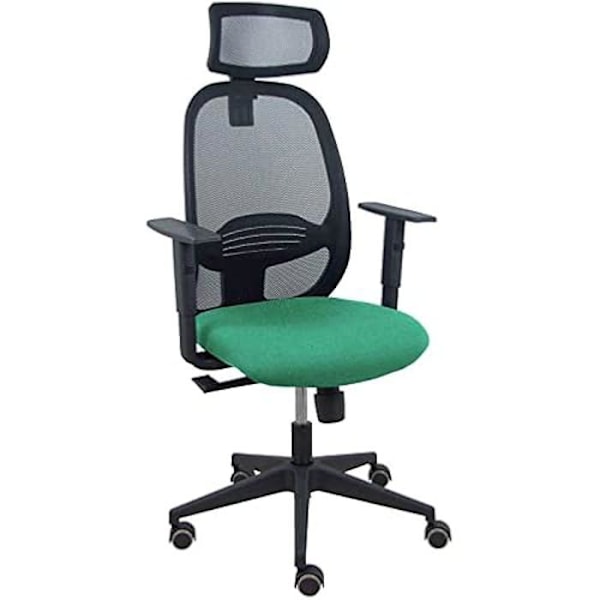 Ergonomisk kontorstol - PIQUERAS Y CRESPO - Model Bali - Sort - Justerbare armlæn - Justerbar hovedstøtte smaragdgrön