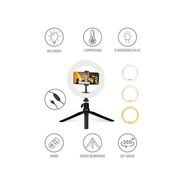 STUDIOFOTO LED RINGLAMPE MED STATIV KSIX SORT SORTER