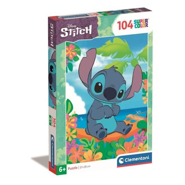 Puzzle Stitch 104 bitar, För barn från 3 år, Temat tecknade filmer, CLEMENTONI