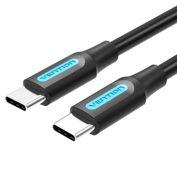 Vention USB-C Uros USB-C Uros - 1m - 3A - PD60W - Väri Musta