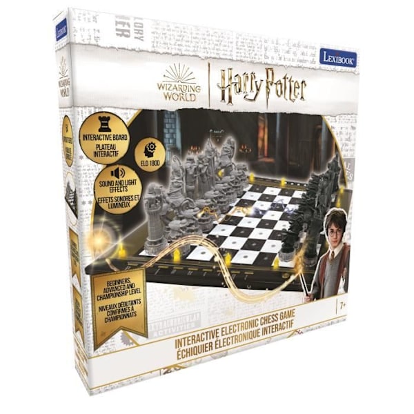 HARRY POTTER - Elektroninen shakkipeli - Kosketusnäppäimistö, valo- ja äänitehosteet - 64 vaikeustasoa - LEXIBOOK Svart
