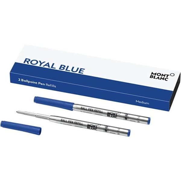 Montblanc 2 refill til kuglepenne spids M Royal Blue blå 128214