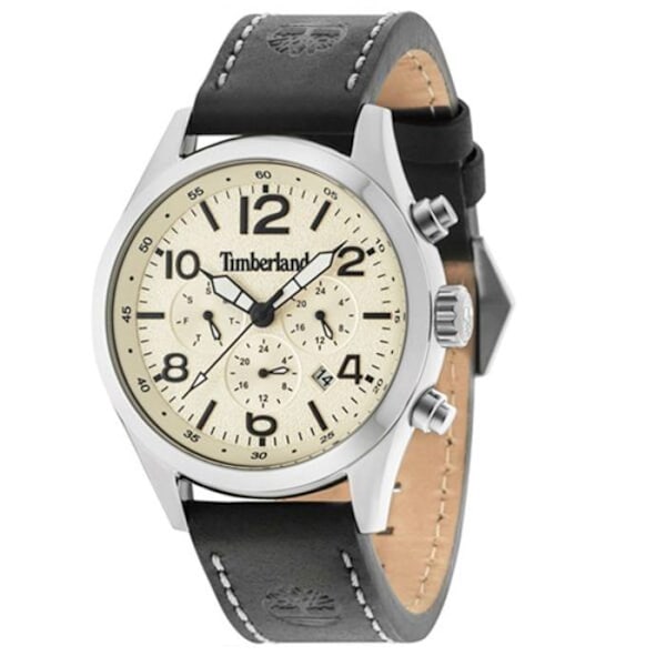 Klocka - Timberland - TBL.15249JS-07 - Läder - Silver - 5 ATM Silver, Svart
