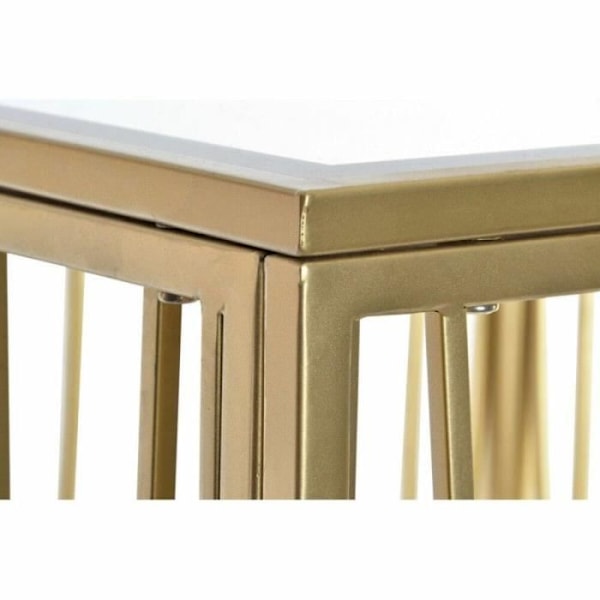 Sidebord - LANA DECO - Thyann - Guldspejl - MDF Metal - 57 x 57 x 52 cm
