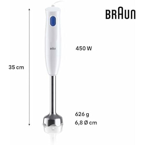 Käsisekoitin - BRAUN - MultiQuick 1 MQ10.001M - 450 W - Sininen - Kevyt ja helppokäyttöinen