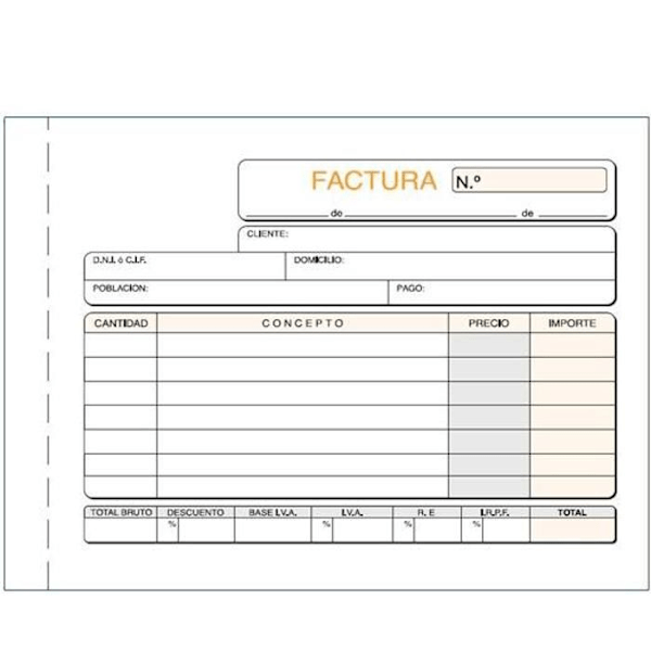 Faktura block - Autokopierande - Oktav landskap - Triplicata - 100 sidor - Professionell
