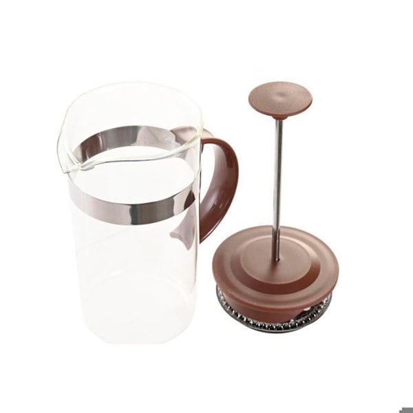 Fransk presskaffebryggare - DKD Home Decor - Borosilikatglas - Rostfritt stål - 2 koppar - Brun brun/transparent