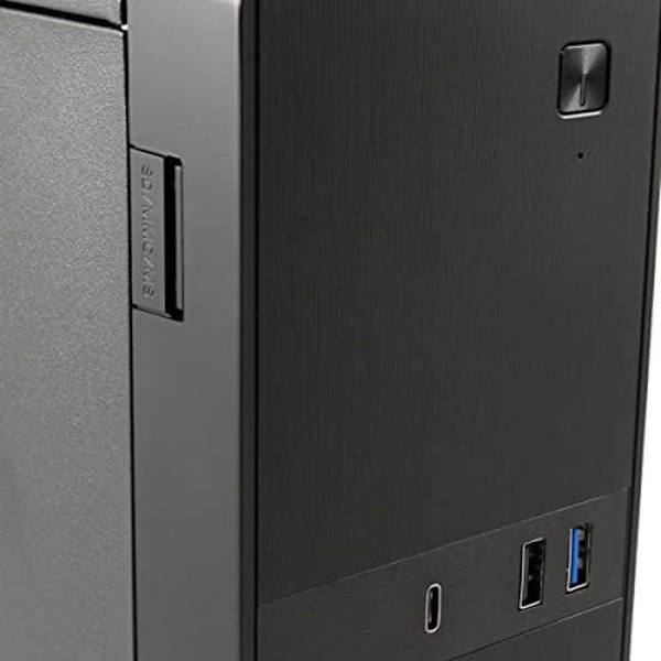 CoolBox T310 - Micro ATX Slim PC taske med BASIC500-GRS kilde. USB-C, USB 3.0 og front SD-kortlæser, understøttelse af