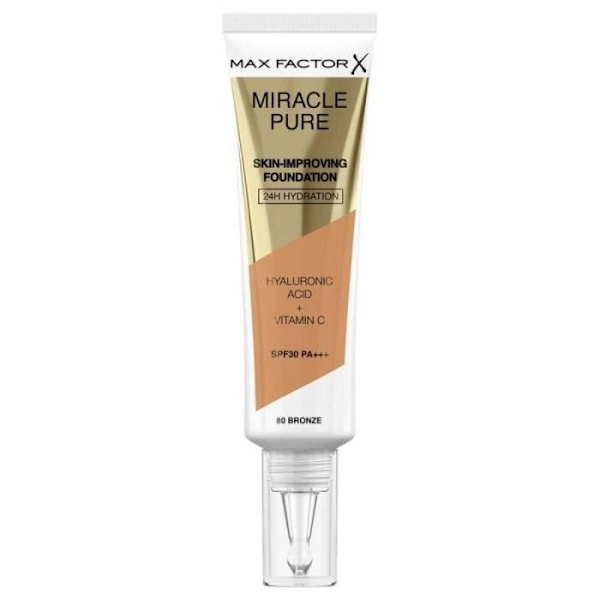 Flydende makeupbase - Max Factor - Miracle Pure - 80-bronze - SPF 30 - 30 ml 80-bronze