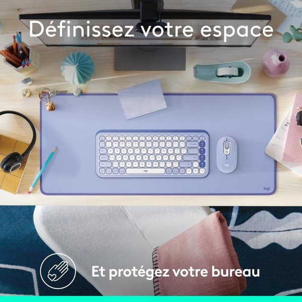 Musemåtte - Logitech - Desk Mat Studio Series - Lilla - Elegant - Funktionel