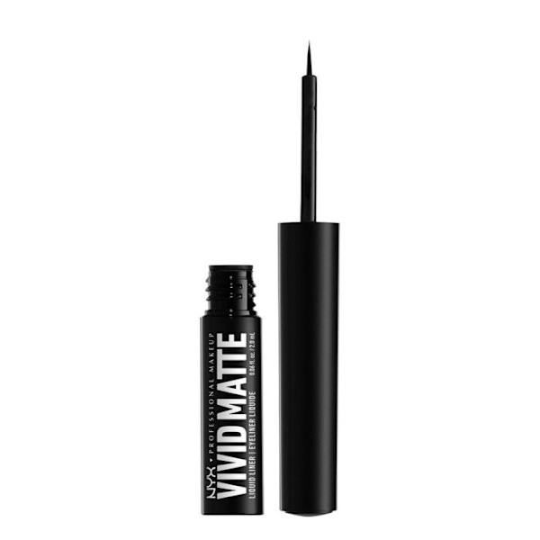 NYX Professional Makeup Matte & Pigmented Nestemäinen Eyeliner, Ei siirtoa, Hienot tai paksut linjat, Helppo levitys, Eloisa matta, Sort og hvid