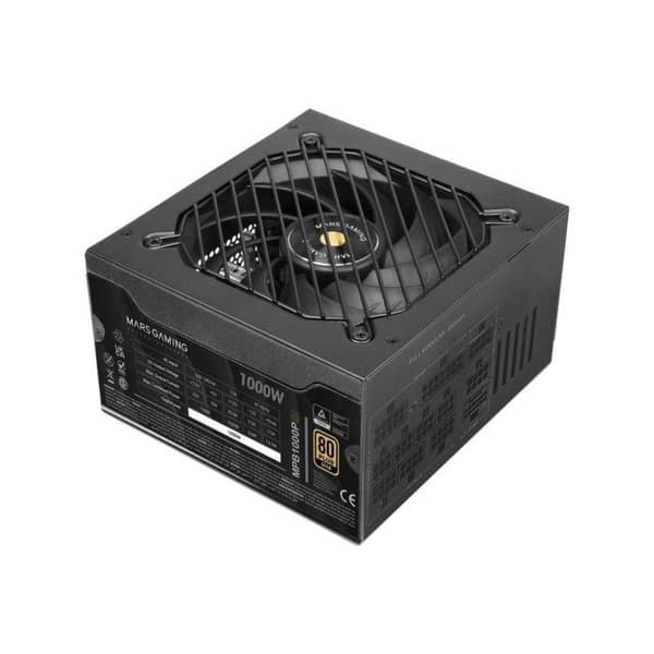 Mars Gaming Mpb1000sim Modulær Strømforsyning Atx 3.1 1000w 80 Plus Gold Sort