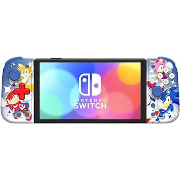 HORI Split Pad Compact (Sonic) bærbar controller til Nintendo Switch og Nintendo Switch OLED-model - Officiel licens Blå