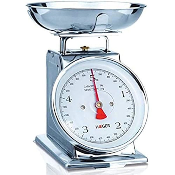 Keittiövaaka - HAEGER - Isoäiti - Analoginen - Kantavuus 5 kg - Graduaatio 20 g Flerfärgad