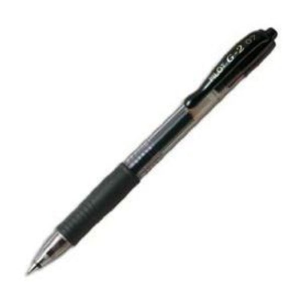 G2 sort gel kuglepenne - Pilot - Medium point - Synlig blæk - Komfort greb Svart