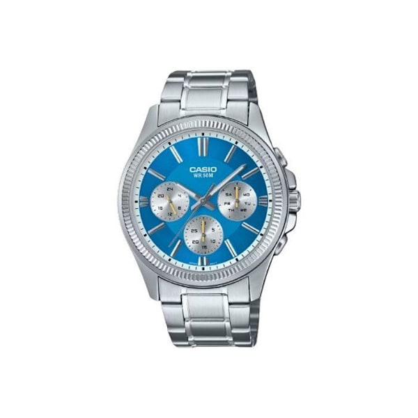 Casio Ur til mænd, turkis skive med dato. Rustfrit stål