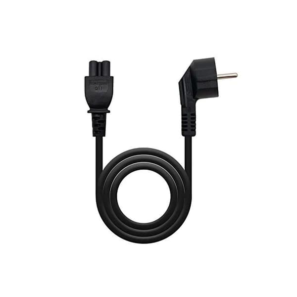 Stikledning i kløver - Nano Kabel - CEE7 vinklet han til C5/F - 2 m - Sort