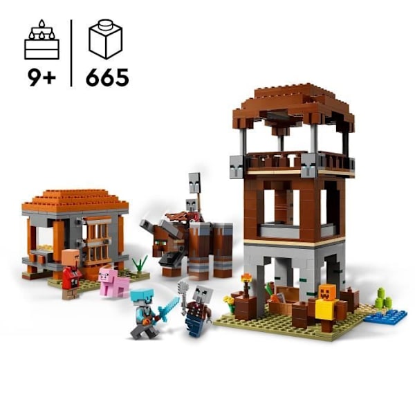LEGO Minecraft 21278 - Raiding Outpost and Ravager - Spil til drenge fra 9 år