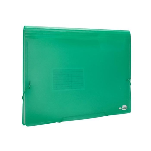 A4-lajittelija - Liderpapel - 13 Osastoa - Polypropeeni 700 Mikronia - Vihreä Läpinäkyvä Translucent, Grøn