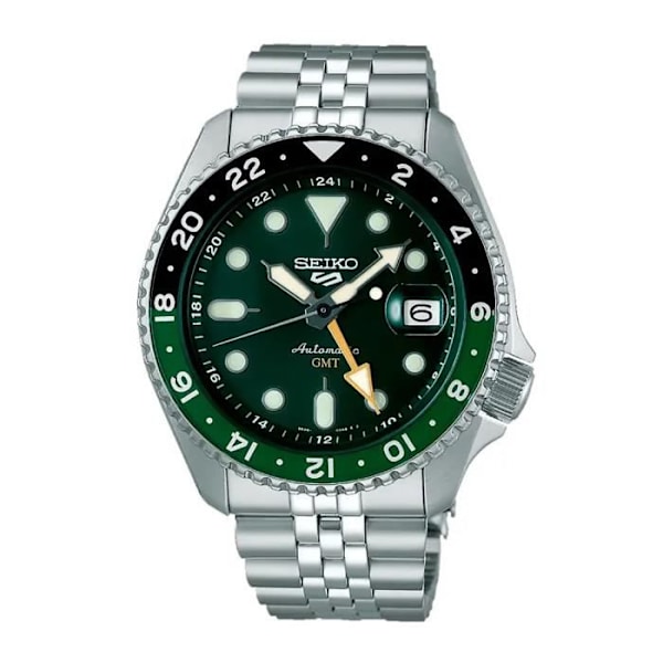 Klocka - SEIKO - Seiko 5 Sports GMT - Automatisk - Grön urtavla - Rostfritt stål Automatisk rörelse