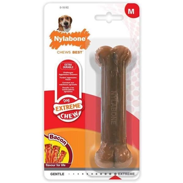 Tuggben - Nylabone - Durabone - Bacon - Medium - Hållfast nylon