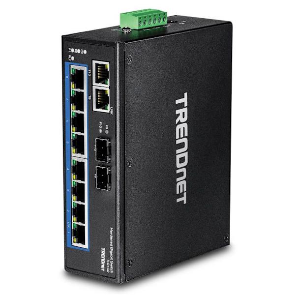 Ethernet-switch - TRENDNET - TI-G102 - 10 porte - Moduler - IP30 Stødresistent
