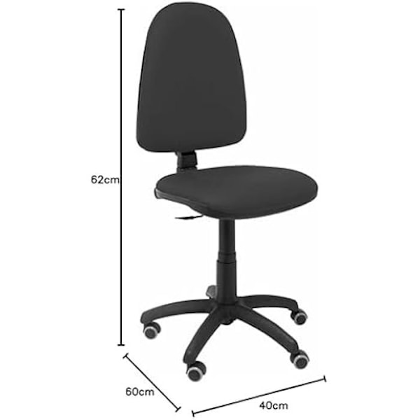 Kontorsstol - PIQUERAS Y CRESPO - Ayna - Svart konstläder - Ergonomisk - Parketthjul Svart